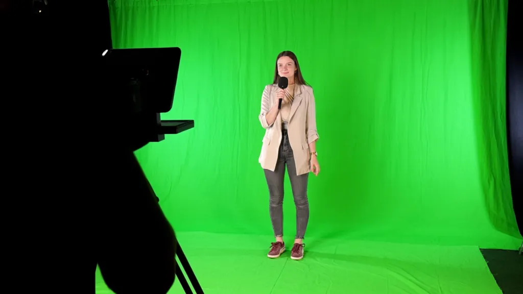 Décor fond vert du studio Le 21